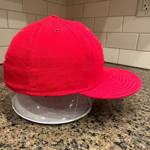 Vtg New York Yankees‎ New Era 59FIFTY Cap Hat 7 3/8 Red Wool Made in USA - Picture 6 of 11